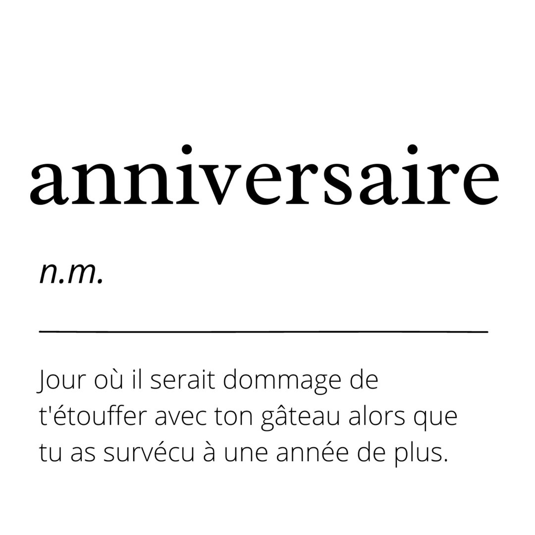 Anniversaire French Definition Card French Card Funny Card Etsy