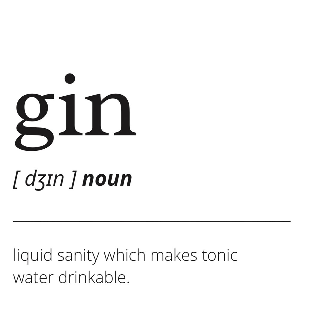 Gin Definition Print A4 Poster Funny Quote Print Wall Etsy