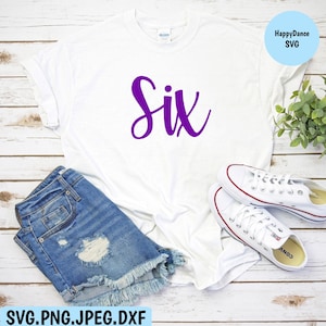 SIX SVG-bestand voor Cricut, shirts maken, mokken maken, direct downloaden