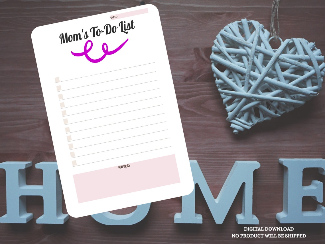 Moms to Do List Moms Daily Planner Moms Daily to Do List Mom Gets ...