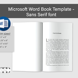 KDP interior book, KDP book 6x9 word template, Microsoft Word template, Word book template, Digital Download for KDP, Sans Serif font book