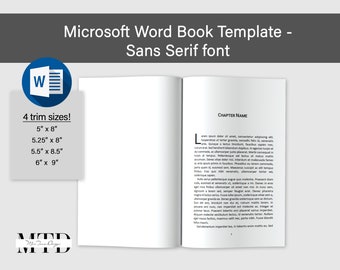 KDP interior book, KDP book 6x9 word template, Microsoft Word template, Word book template, Digital Download for KDP, Sans Serif font book