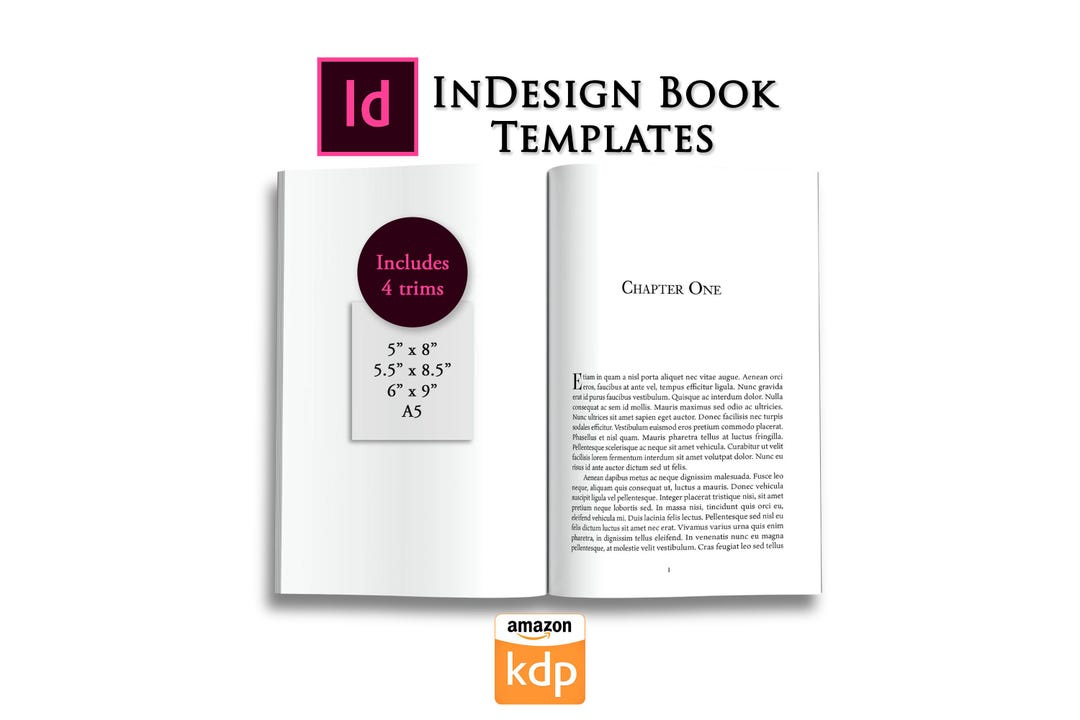 Apple Book Indesign Editable Indesign Book Templates for Amazon KDP – 4 Trim Sizes Included ...