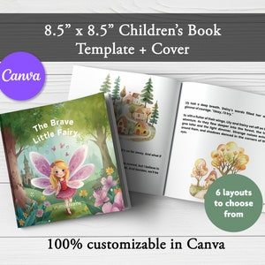 Modèle de livre pour enfants, livre pour enfants en toile, modèle de livre d'histoires, modèle de livre pour enfants amazon kdp, modèle de livre d'histoires 8,5 x 8,5 po