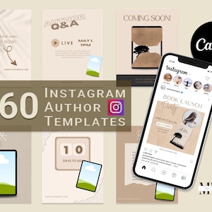 Author Instagram Posts Canva Book Launch Book Release Template Author Social Media  Book Promo Bookstagram Canva Instagram Feed Templates