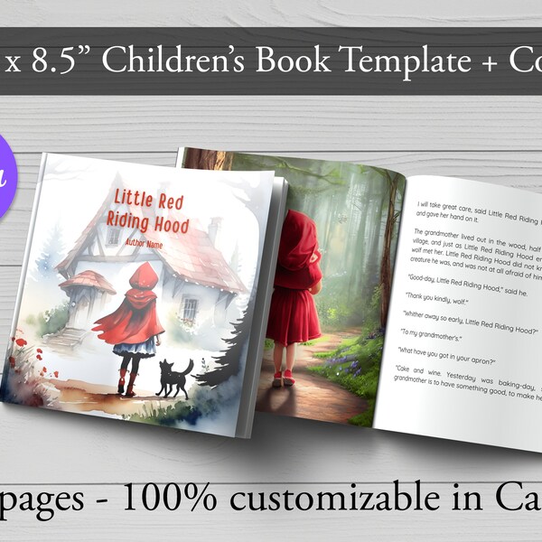 KDP Template Children's Book, KDP Interior Canva, KDP Template for Canva, Editable Book Template, Children's Book Interior 36 Pages 8.5x8.5