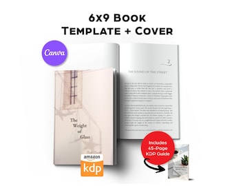 6x9 Canva Book Template + Cover, Amazon KDP Book Interior Layout (Digital Download)