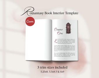 Romantasy Book Interior Template, Canva KDP Formatting Kit (Digital Download)