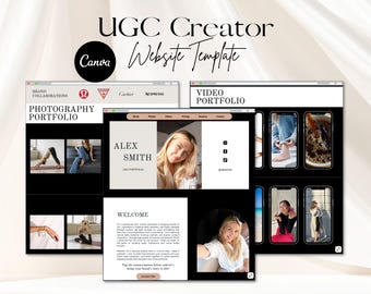 Professional UGC Creator Website Template | Modern Canva Portfolio for Viral Influencers (Digital Download)