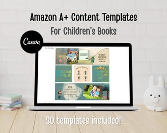 Children's Book Amazon A+ Content Canva Templates, 30 Templates for KDP Authors, Book Marketing & Promotion