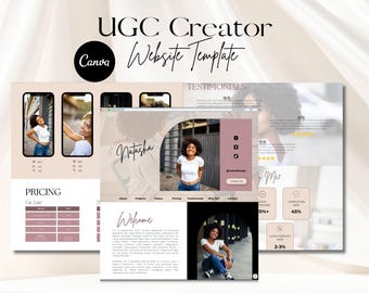 UGC Creator Website Template | Canva Portfolio for Content Creators & Influencers (Modern Digital Download)