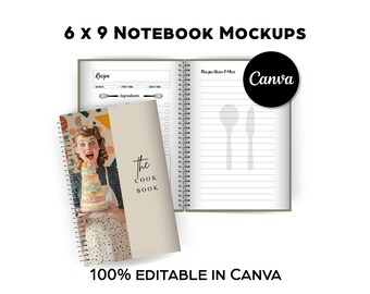6x9 Notebook Mockup Canva Template: KDP Cover & Interior