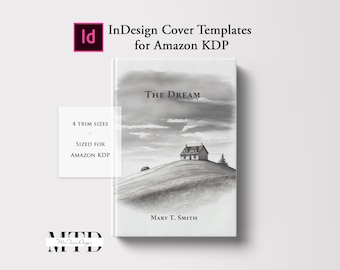 Professional KDP Book Cover Template for Paperback | Adobe InDesign, 4 Trim Sizes