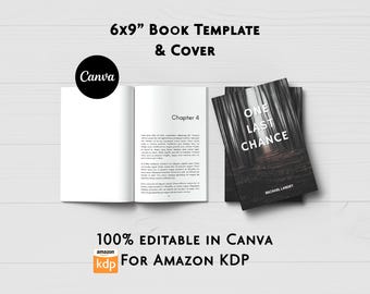 Plantilla de página de libro de Canva 6x9, formato interior moderno, guía KDP (descarga digital)