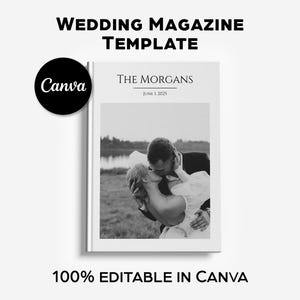 Wedding magazine template, Custom wedding album, Wedding photo album, Editable Wedding Album, Wedding photobook template, Canva magazine