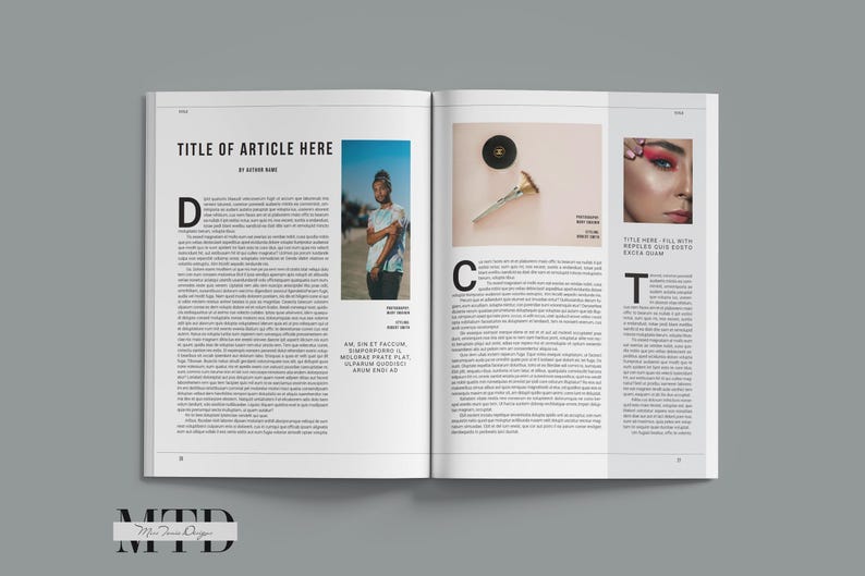 Editable Fashion Magazine Template | Adobe Indesign Layout (A4 & US ...