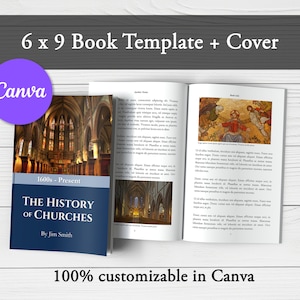 Modèle de livre KDP 6 x 9, intérieur KDP, modèle de livre Canva, modèle de mini livre toile, modèle de livre, téléchargement numérique pour KDP, modèles Canva