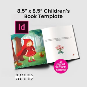 Adobe InDesign 8.5x8.5 Children's Book Template, Editable KDP Interior