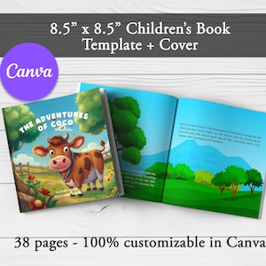 Livre pour enfants modèle Canva KDP, intérieur KDP Canva, modèle KDP pour Canva, modèle de livre modifiable, intérieur de livre pour enfants 8,5 x 8,5 image 1