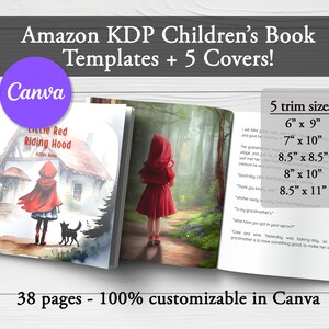 Bundle modèle KDP livre pour enfants, intérieur KDP Canva, modèle KDP Canva, modèle de livre modifiable, livre pour enfants, mini-livre Canva