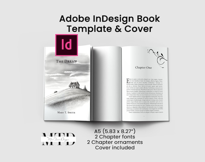Classic Serif Book Template, Premade Book Design, Editable Book ...