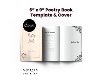 Canva Poetry Book Template, 6x9 Poem Layout, Editable Canva Interior (Digital Download)