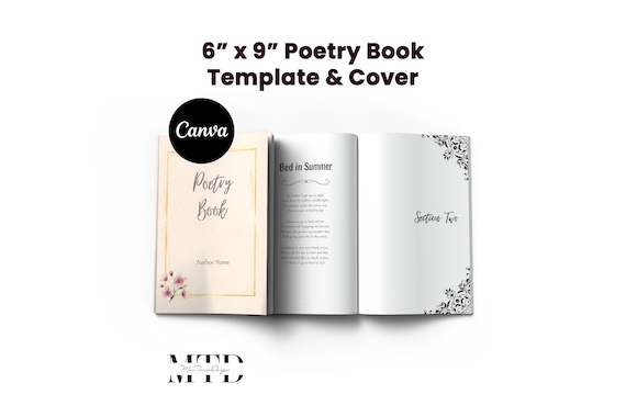 Canva Poetry Book Template, 6x9 Poem Layout, Editable Canva Interior (Digital Download)