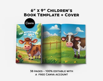 6x9 Canva Children's Book Template with Matching Cover: KDP Interior Layout for Kid's Book