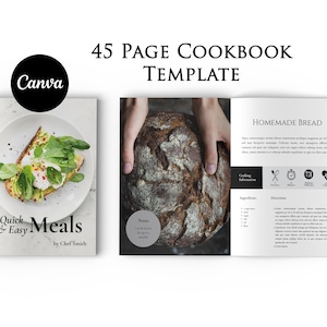 Cookbook Canva, Printable Recipe Cookbook Template, Editable Recipe Template, Canva Recipe Book, Cook Book Template, Recipe Canva Template