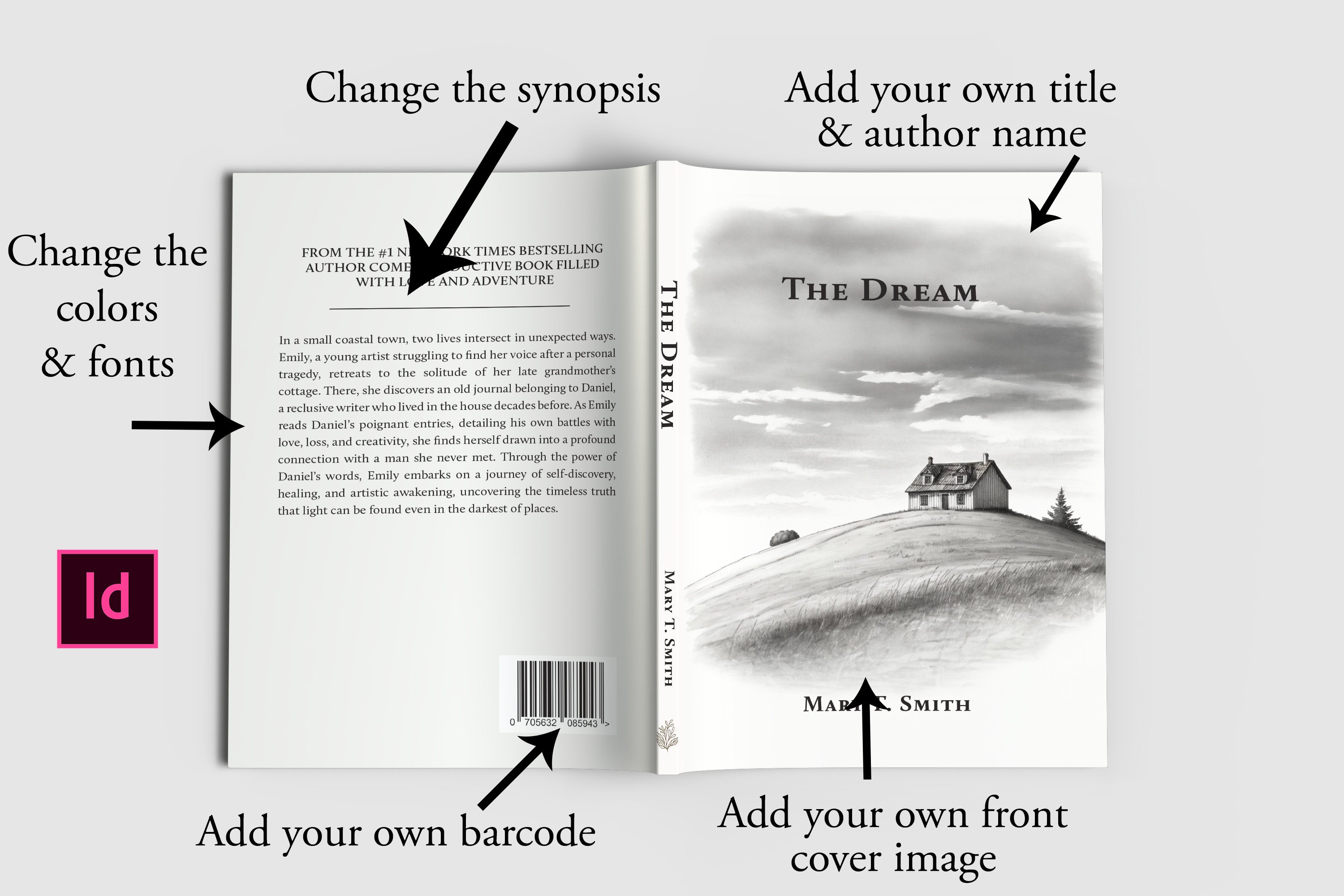Adobe Indesign Book Cover Template: Premade for Amazon KDP, INDD & IDML ...