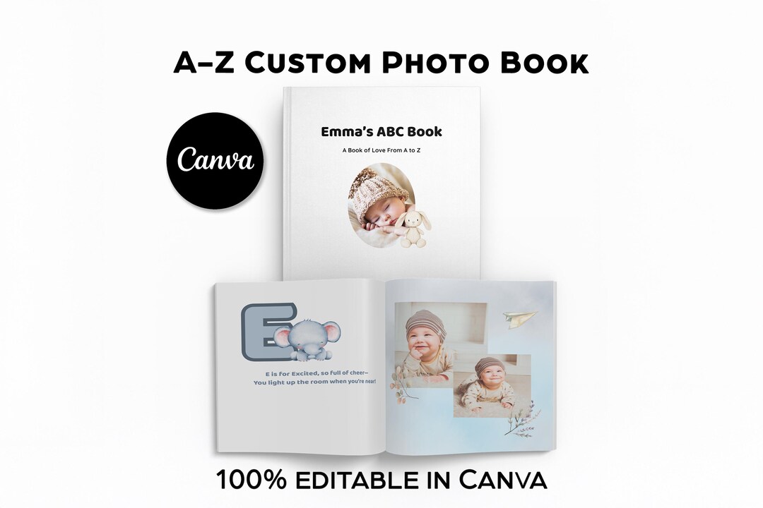 Personalized Baby ABC Photo Book Canva Template (digital Download) - Etsy