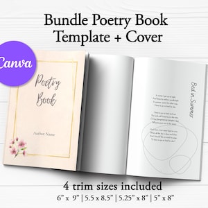 Modèle de livre de poésie KDP, modèle de livre de poésie KDP, modèle de poème KDP, modèle de livre de poésie modifiable Canva, livre de poèmes auto-publié
