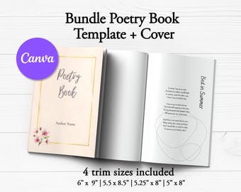 Canva Poetry Book Template Bundle, Self-Publishing (Digital Download)