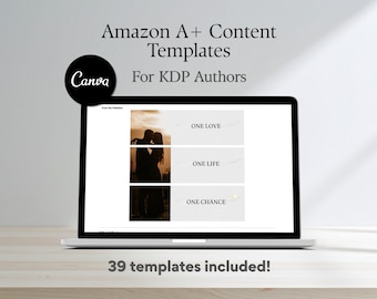 Amazon A+ Content Canva Templates, 39 Editable Templates for KDP Authors, Book Marketing & Promotion