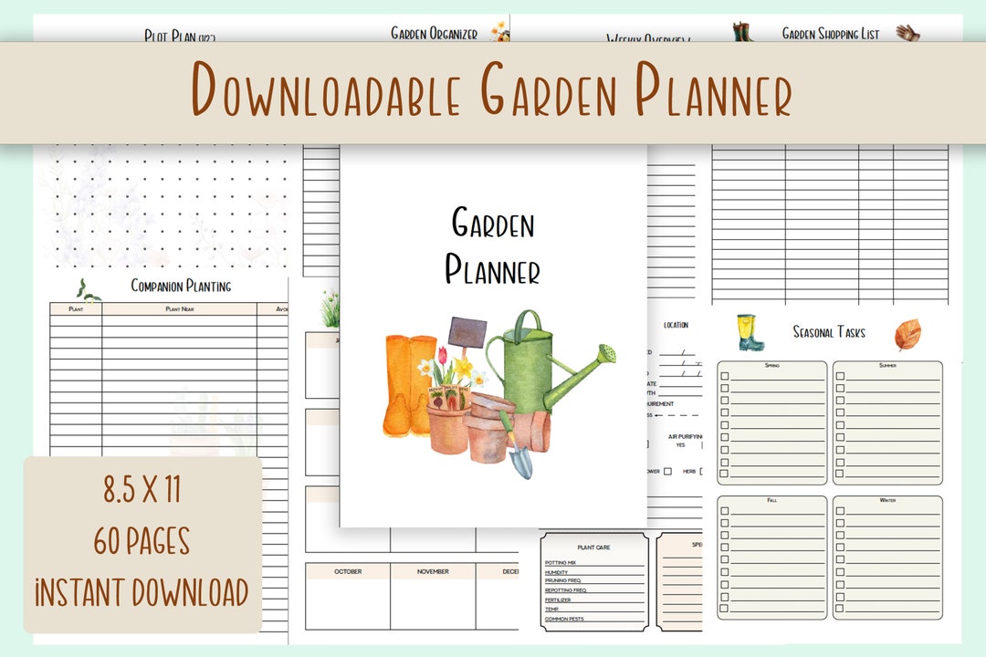 Printable Garden Planner PDF: DIY Planting Calendar & Garden Organizer ...