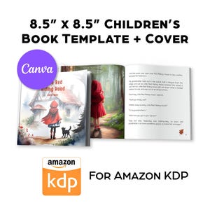 Plantilla cuadrada de Canva para libro infantil para Amazon KDP: Descarga digital del interior del libro infantil (8,5 x 8,5 pulgadas).