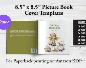 Canva Children's Book Cover Template: 8.5x8.5 KDP Paperback