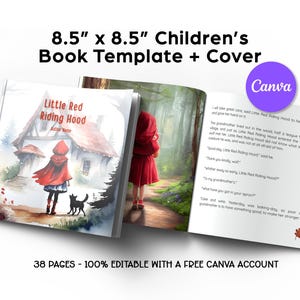 KDP Template Children&#39;s Book, KDP Interior Canva, KDP Template for Canva, Editable Book Template, Children&#39;s Book Interior 38 Pages 8.5x8.5