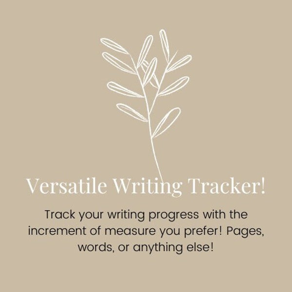 30 Day Writing Tracker, Word Tracker, Goal Tracker for Writers and Authors