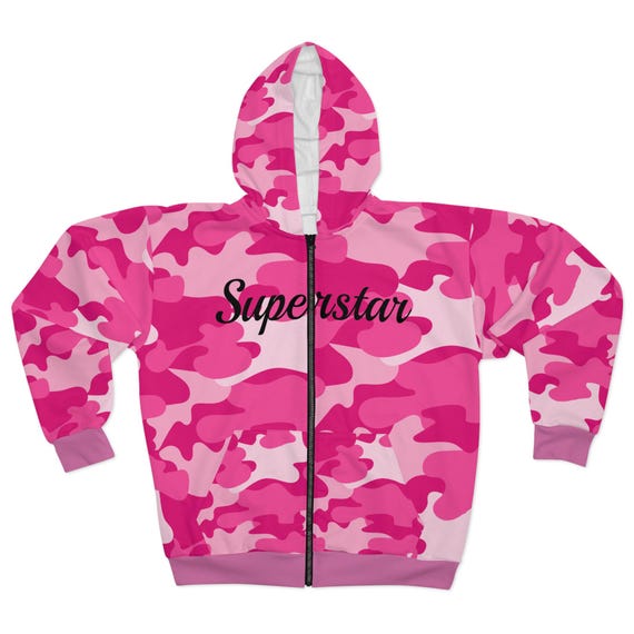 Pink Camo Superstar Unisex Zip Hoodie Etsy