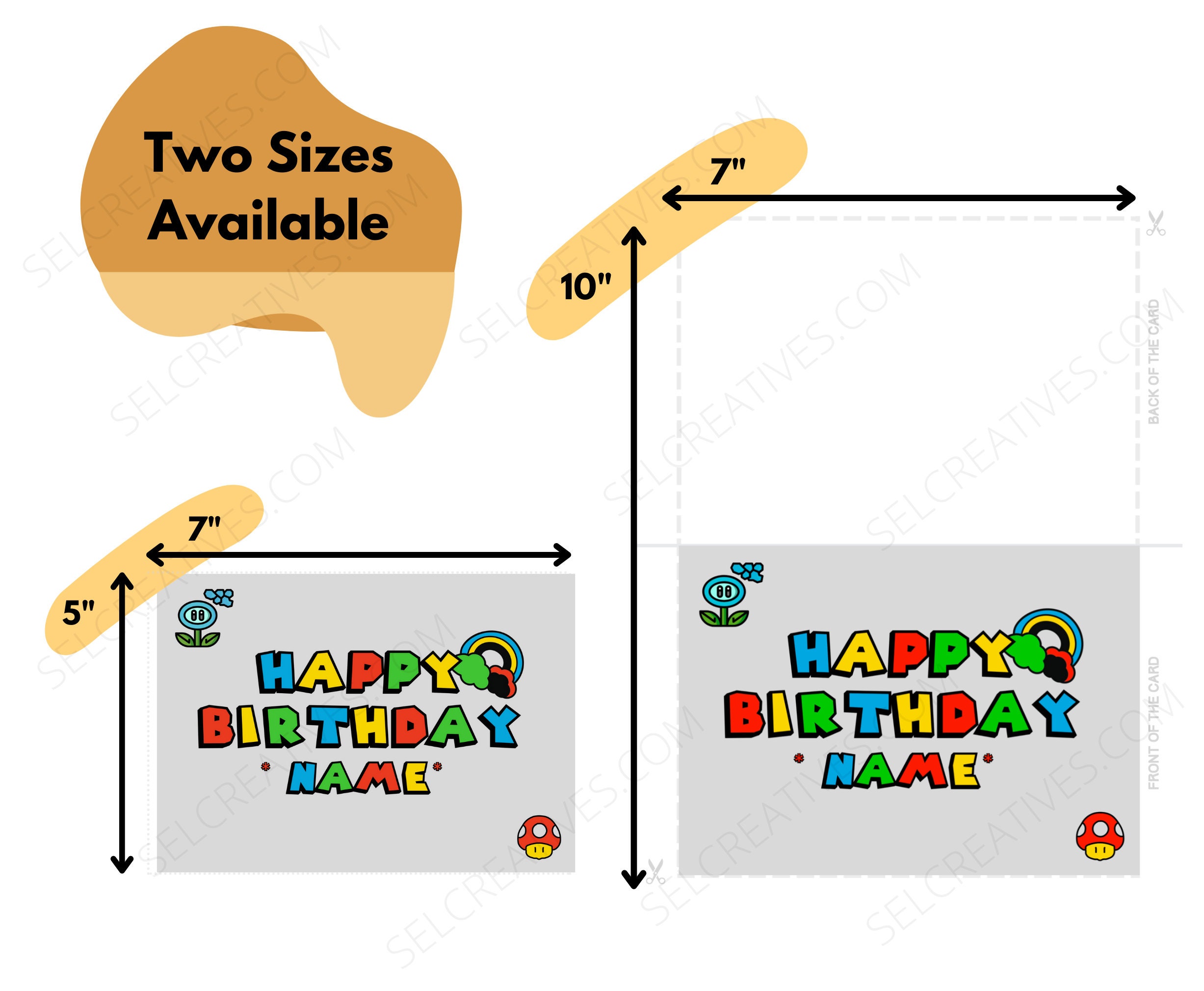 Printable Super Mario Happy Birthday Card Instant Digital Download PDF ...