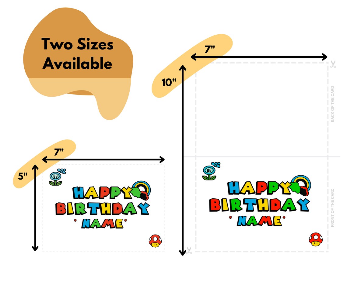 Printable Super Mario Happy Birthday Card Instant Digital Download PDF ...