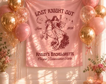 Renaissance Faire Bachelorette Party Banner,Last Knight Out Medieval Bride Bachelorette Tapestry, Medieval Bachelorette Party Decorations