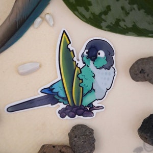 Turquoise Green-Cheeked Conure - premium waterproof die cut vinyl sticker | Cute bird sticker | Parrot parakeet Sticker | Stationary gift