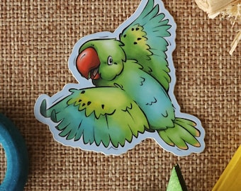 Great Billed Parrot - premium waterproof die cut vinyl sticker | Cute bird sticker | Parrot Sticker