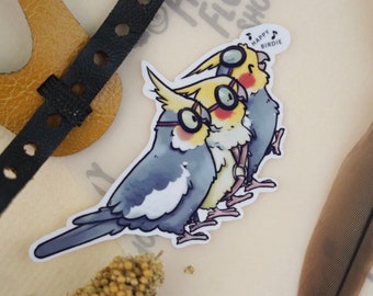 Soaring Wings Flock Cockatiels - premium waterproof die cut vinyl sticker | Cute cockatiel sticker | Parrot bird Sticker | Stationary Gift