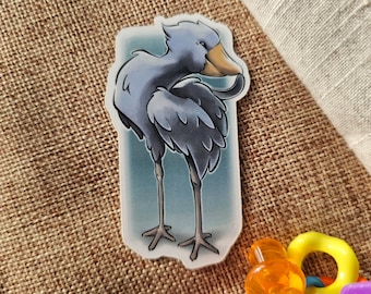 Shoebill - premium waterproof die cut vinyl sticker | Cute bird sticker | Wild Stork Bird Quote Sticker