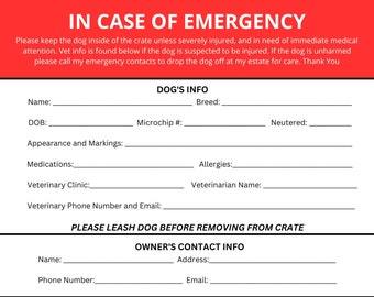Scheda informativa sul trasportino di emergenza per la sicurezza e l'organizzazione del viaggio del cane