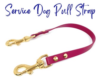 Service Dog Pull Strap, 5/8" Biothane Waterproof Pull Strap, Custom, Choose Your Color and Length