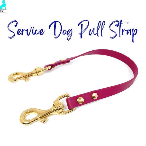 Service Dog Pull Strap, 5/8" Biothane Waterproof Pull Strap, Custom, Choose Your Color and Length
